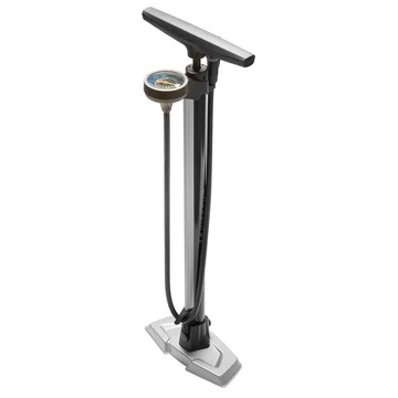 Bikefun Blizzard Acél műhelypumpa nyomásmérővel - Fekete/Ezüst