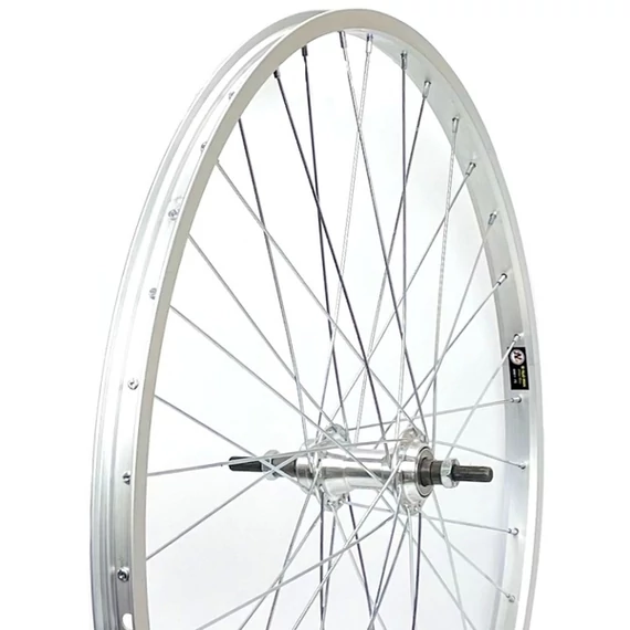 SNM-Assess 26" Szimplafalú MTB Hátsó Kerék, csavaros tengellyel, menetes racsnihoz - Ezüst